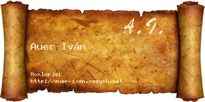 Auer Iván névjegykártya